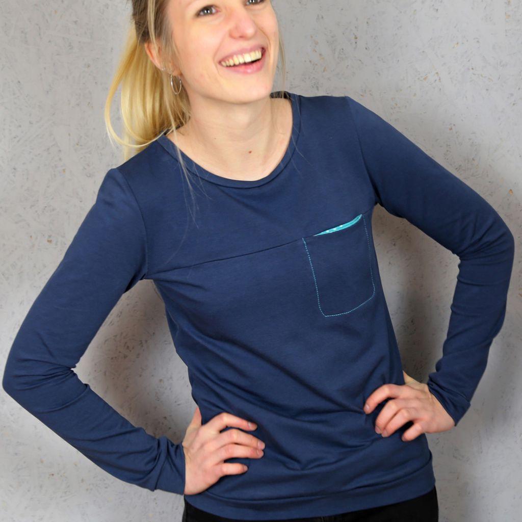 Papierschnittmuster Sweater Frau Bente XS-XXL